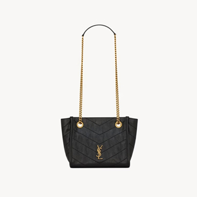 ysl saint laurent niki mini v-quilted leather shopping bag